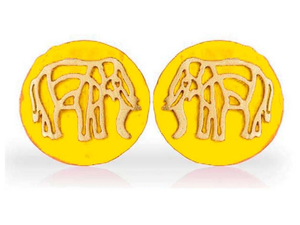 Yellow Elephant Earrings-0