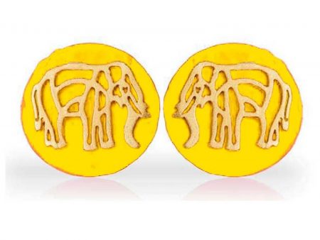 Yellow Elephant Earrings-0