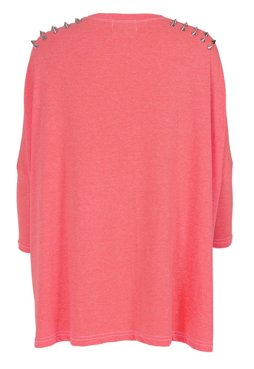 Neon Pink Spiked Top-1633