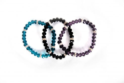 Blue, Black and purple bracelet set-0