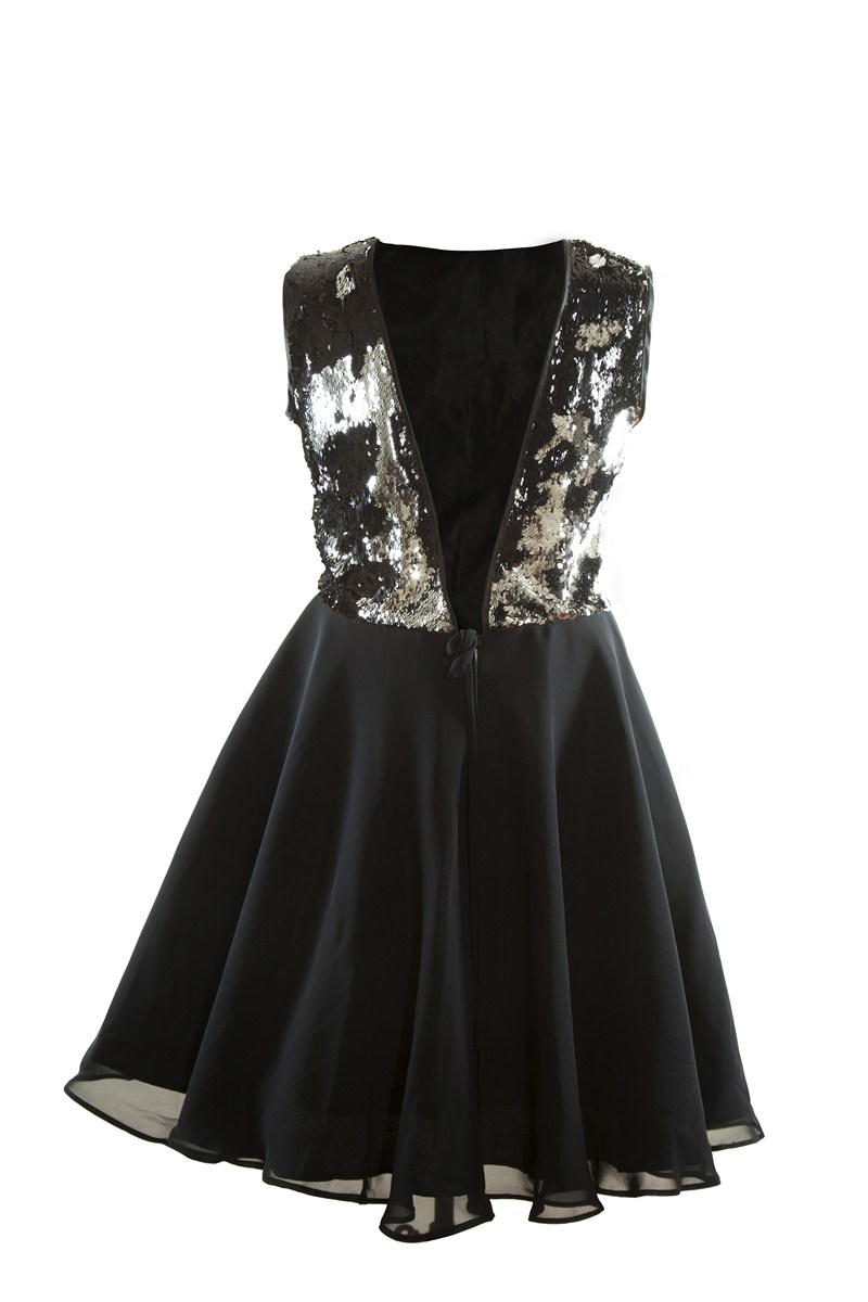 Sequin Dress with Fitted Bodice-1687 Sequin Dress with Fitted Bodice-1687