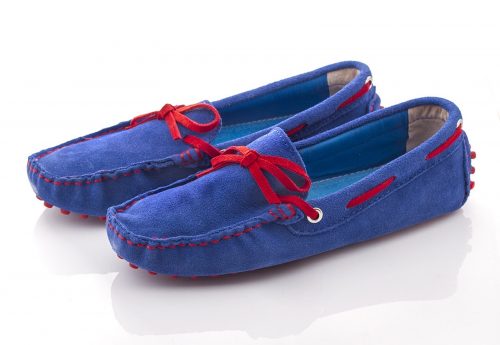 Suede Loafers with Red Ribbons -0 Suede Loafers with Red Ribbons -0